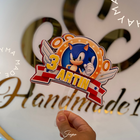 Sonic Cake Topper 3D